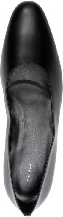 The Row Marion leather ballerina shoes Black