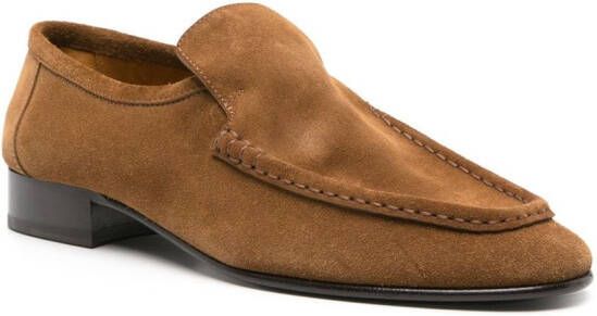The Row New Soft suede loafers Brown