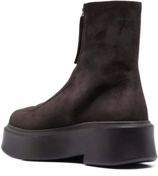 The Row oversize-sole ankle boots Brown