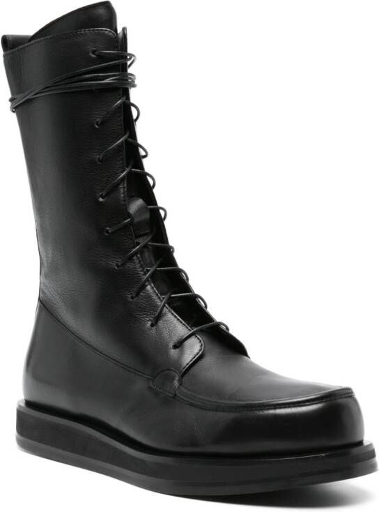 The Row Patty leather Combat boots Black