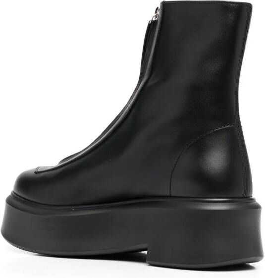 The Row zip-front ankle boots Black