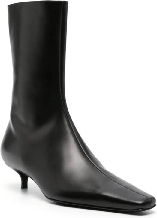 The Row Shrimpton 50mm leather boots Black