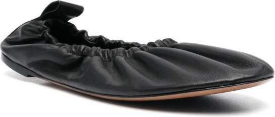 The Row slip-on leather ballerina shoes Black