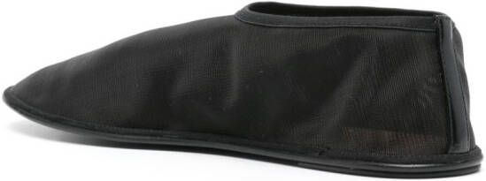 The Row Sock Flat mesh ballerina shoes Black