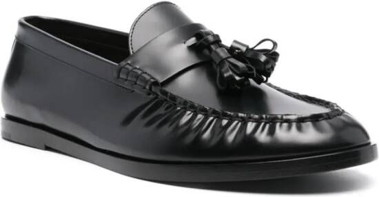 The Row tassel-detail leather loafers Black
