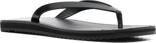 The Row thong-strap leather flip flops Black