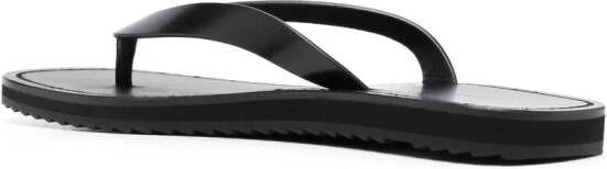 The Row thong-strap leather flip flops Black