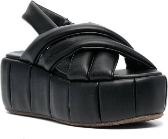 Themoirè 75mm wedge-heel sandals Black