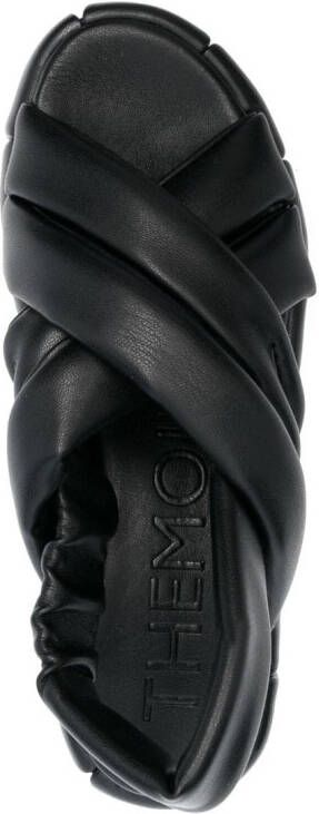 Themoirè 75mm wedge-heel sandals Black