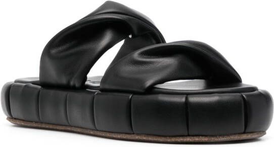 Themoirè Air platform sandals Black