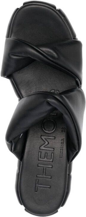 Themoirè knot-detail 100mm platform sandals Black