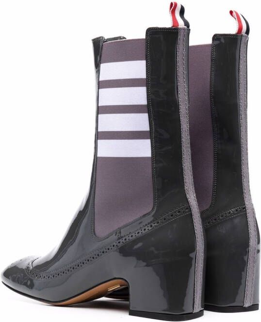Thom Browne 4-Bar stripe ankle boots Grey