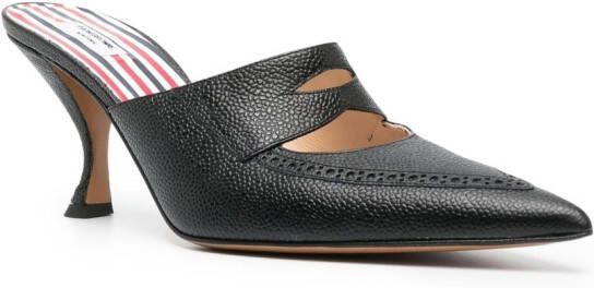 Thom Browne 75mm cut-out leather mules Black