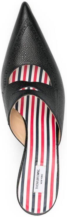 Thom Browne 75mm cut-out leather mules Black