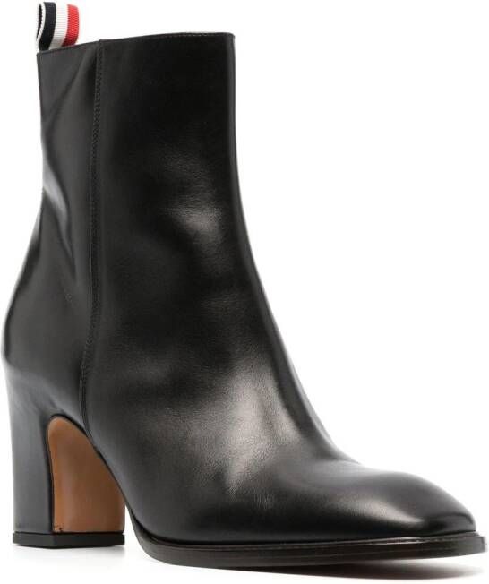 Thom Browne 75mm leather ankle boots Black