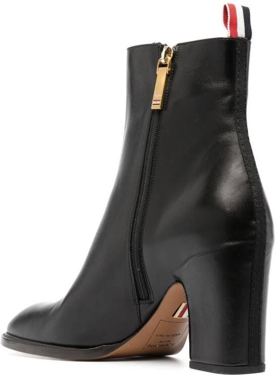 Thom Browne 75mm leather ankle boots Black