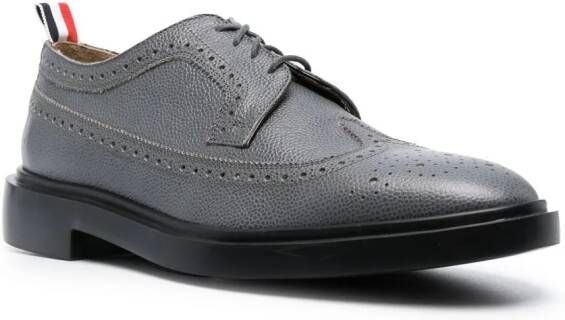 Thom Browne almond-toe leather brogues Grey