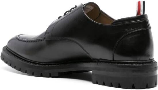 Thom Browne almond-toe leather derby shoes Black
