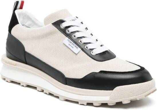 Thom Browne Alumni panelled lace-up sneakers Neutrals