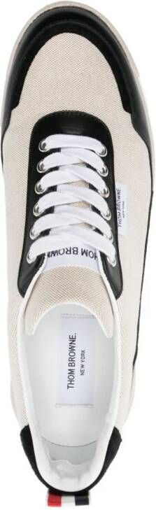 Thom Browne Alumni panelled lace-up sneakers Neutrals