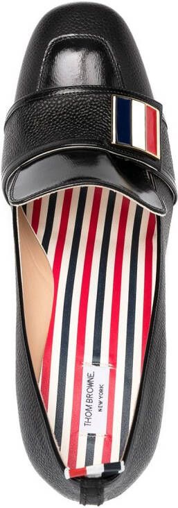 Thom Browne block-heeled loafers with logo enamel detail Black