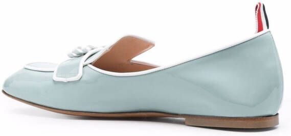 Thom Browne bow-embellished trimmed loafers Blue