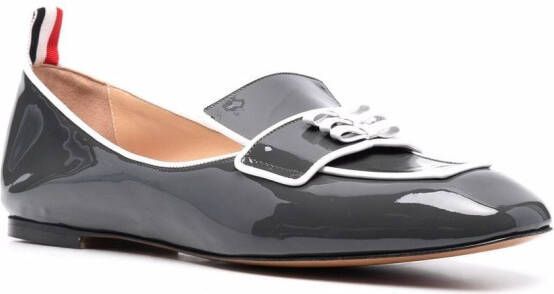 Thom Browne bow-embellished trimmed loafers Grey