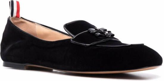 Thom Browne bow-embellished velvet loafers Black