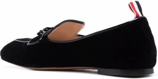Thom Browne bow-embellished velvet loafers Black