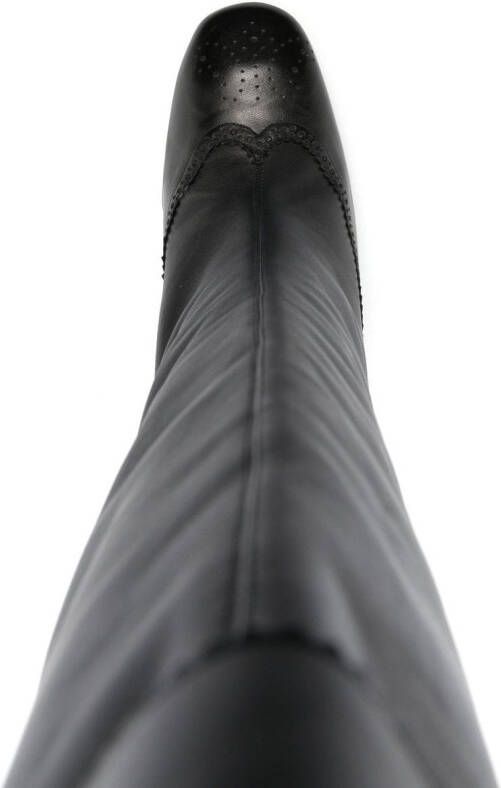 Thom Browne brogued 105mm knee-high boots Black