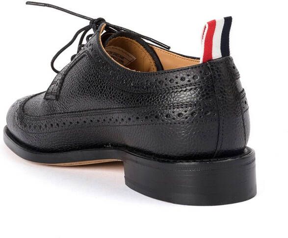 Thom Browne grain-textured leather oxfords Black