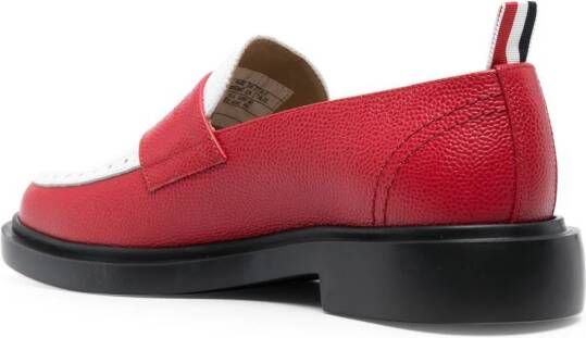 Thom Browne classic penny leather loafers Red