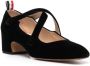 Thom Browne 40mm velvet block-heel sandals Black - Thumbnail 2