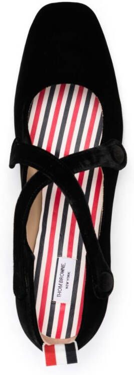 Thom Browne 40mm velvet block-heel sandals Black