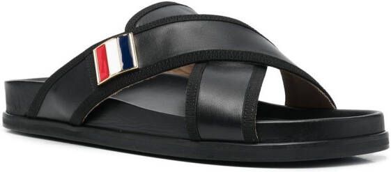 Thom Browne cross-strap flat sandals Black