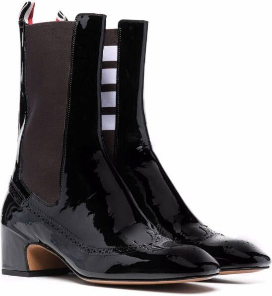 Thom Browne four-bar stripe ankle boots Black