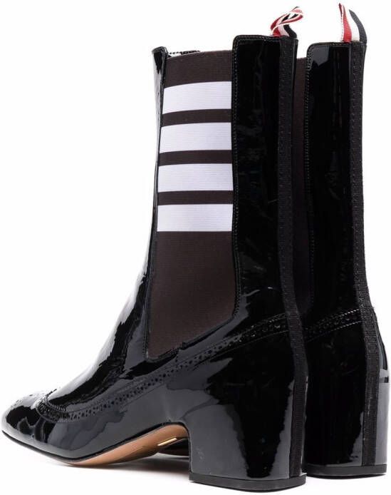 Thom Browne four-bar stripe ankle boots Black