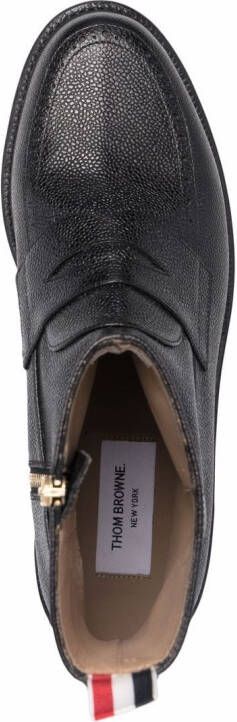 Thom Browne Goodyear-sole penny loafer ankle boots Black