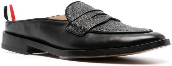 Thom Browne grained leather mule loafers Black