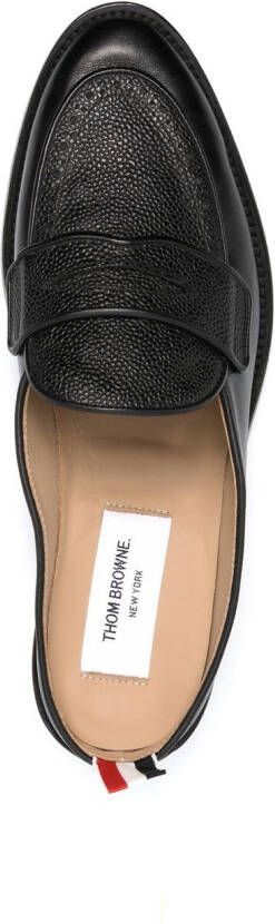 Thom Browne grained leather mule loafers Black