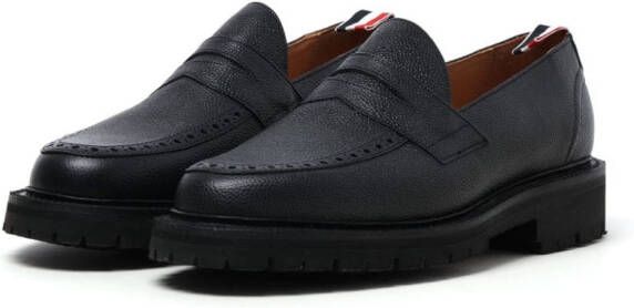 Thom Browne RWB-stripe leather loafers Black