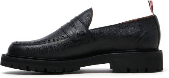 Thom Browne RWB-stripe leather loafers Black