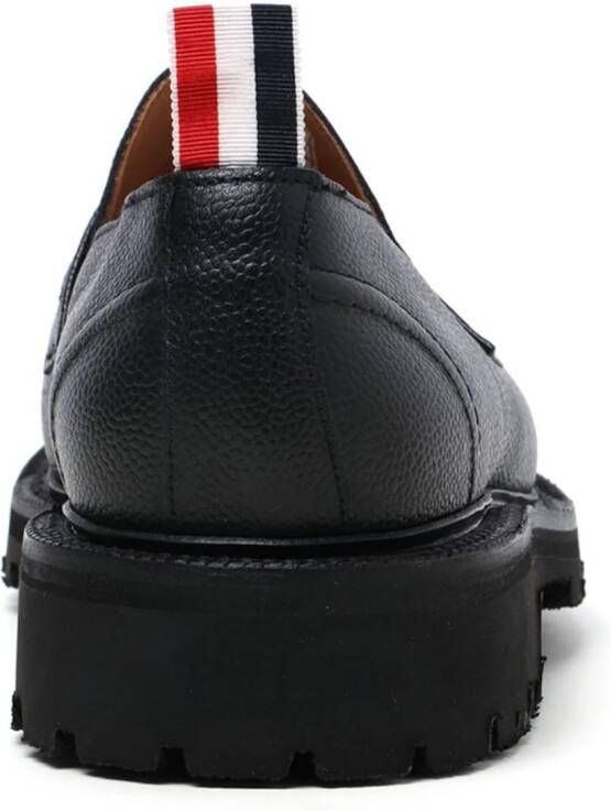 Thom Browne RWB-stripe leather loafers Black