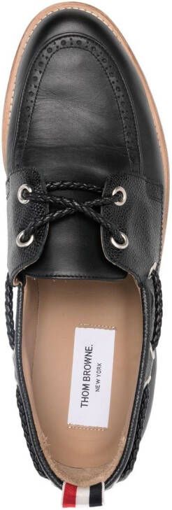 Thom Browne grosgrain-loop trim lace-up shoes Black