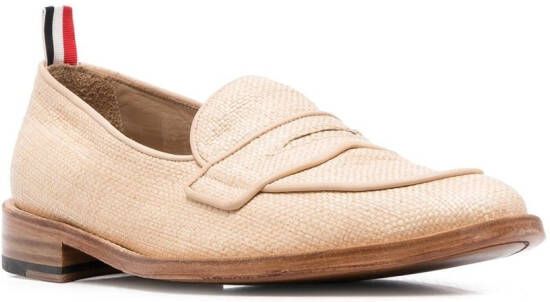 Thom Browne grosgrain-loop trim loafers Neutrals