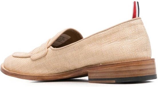 Thom Browne grosgrain-loop trim loafers Neutrals