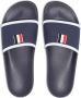 Thom Browne grosgrain-trim terrycloth slides Blue - Thumbnail 4