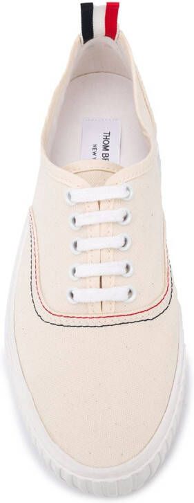 Thom Browne Heritage cotton canvas sneakers White