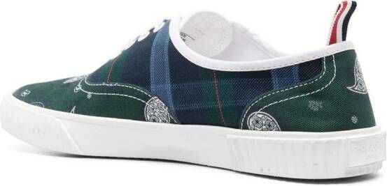 Thom Browne Heritage mix-print cotton sneakers Green