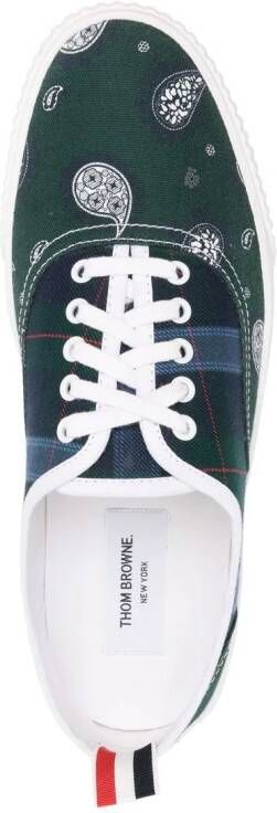 Thom Browne Heritage mix-print cotton sneakers Green